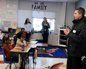 Students and meteorologist