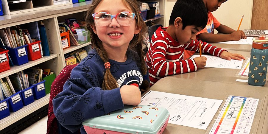 A student smiling