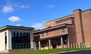 Back of school on a blue sky day